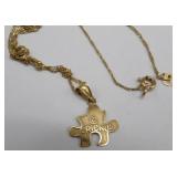 14k Gold Friends Puzzle Piece Pendant Necklace