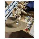 Military lot hat bear medals