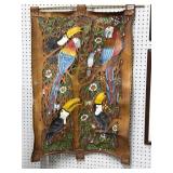 Vintage hand made leather wall artwork