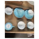 Limoges baby blue cups and saucers