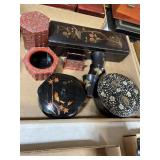 Red Lacquerware and Asian boxes