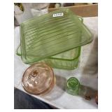 3pc depression glass pieces