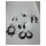 6 pairs of earrings 925