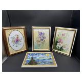 4 Limoges porcelain plaques approx 10 x 7"