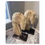 marble horse book ends