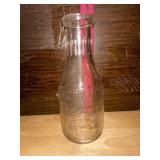 Vintage milk bottle one quart liquid