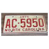 1975 N. North Carolina license plate / used