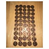 50 - 1950 to 1960 Lincoln pennies