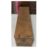 13"X3.5"X3/5 ANTIQUE WOODEN KRAFT CHEESE BOX