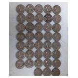 38 ASSORTED DATED NICKELS / 1950