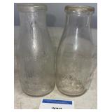 TWO BILTMORE PINT MILK BOTTLES VINTAGE /SHIPS