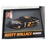 20"x16 framed Nascar Rusty, Wallace stock car