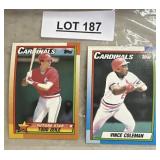 TWO VINTAGE BASEBALL TRADING CARDS / SHIPS