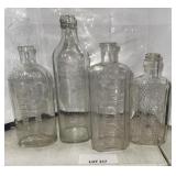 4 Vintage antique bottles with names / Shipping