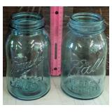 TWO OLD BLUE JARS / QUARTS / SHIPPING