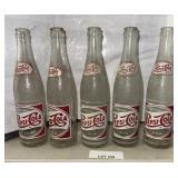 5 Vintage glass Pepsi bottles / Shipping