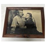 Framed Vintage 8x10 photo Gary Cooper & Ingrid