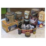 10 Tin vintage advertising cans / shipping