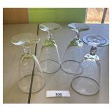 FOUR 6.5" CRYSTAL FOSTORIA GLASSES / SHIPS