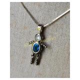 topaz blue  December sterling birthstone necklace