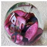 Eickholt art glass paperweight 3"