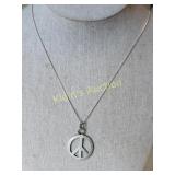 sterling box link necklace & w/sterling pendant