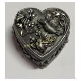 torina pewter trinket box brooch & earrings