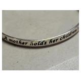 sterling bangle  bracelet w/ saying