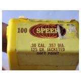 speer bullets 100 .38 cal .357 dia 125 gr jackete