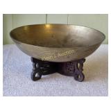 antique Chinese solid brass hand engraved bowl w/d