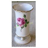 meissen pink rose vase hand painted porcelain