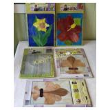 stained glass window decorating kits nib lot of 5