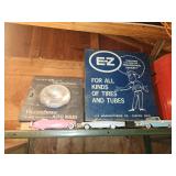 E-Z Small Metal Cabnet, Westing House Auto Bulbs Display, Toy Cars
