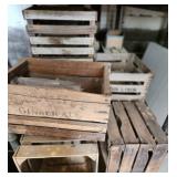 Collection of Antique Wood and Egg Crates