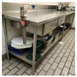 Stainless Food Prep Table w/ Drawers & Undershelf