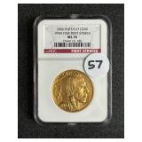 Lot# 57 2006 Buffalo G $50 Fine-First Strikes Gold Coin Graded NGC MS 70