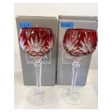 MICHAEL WAINWRIGHT USA CRYSTAL ETCHED RED -8.5" H