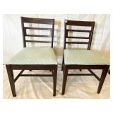 MAHOGANY FINISH ARMCHAIRS UPHL. SLIP SEAT CAN