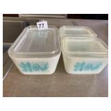 ROOSTER DISHES PYREX 3 AND 1 CLEAR FRANCE