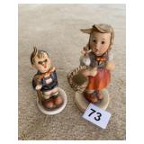 HUMMEL GIRL W/ BASKET 5" H & 3.75" H BOY W/