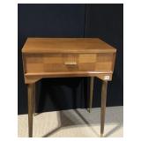 MID-CENTURY EMPTY SEWING CABINET SOLID WOOD
