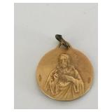 18K DOUBLE SIDED RELIGIOUS PENDANT MARKED 750-