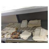 ASSORTED LINEN NAPKINS, CROCHETED RUNNER,