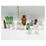 VINTAGE GLASS BOTTLES MARKED WHEATON, BROCKWAY,