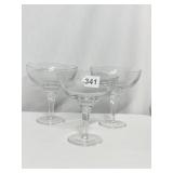 3 HUGE MARTINI GLASSES, 6.5X5.5