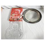 SILVER PLATE TRAY, MIKASA HOLIDAY BEAR SERVING