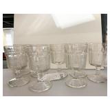 8 GOBLETS JENKINS PATTERN GRAPE PATTERN GLASS