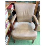 HEAVY LEATHER DESK CHAIR WITH TACK NAIL TRIM