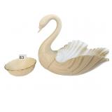 LENOX LARGE SWAN 11" X 8" H AND ROUND BOWL