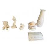 5 PC. LENOX ELEPHANT, DOLPHIN, CANDLE HOLDER,